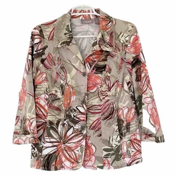 Chico's Jackets & Blazers - CHICO’S blazer jacket size 1 / M brown orange pockets cotton blend